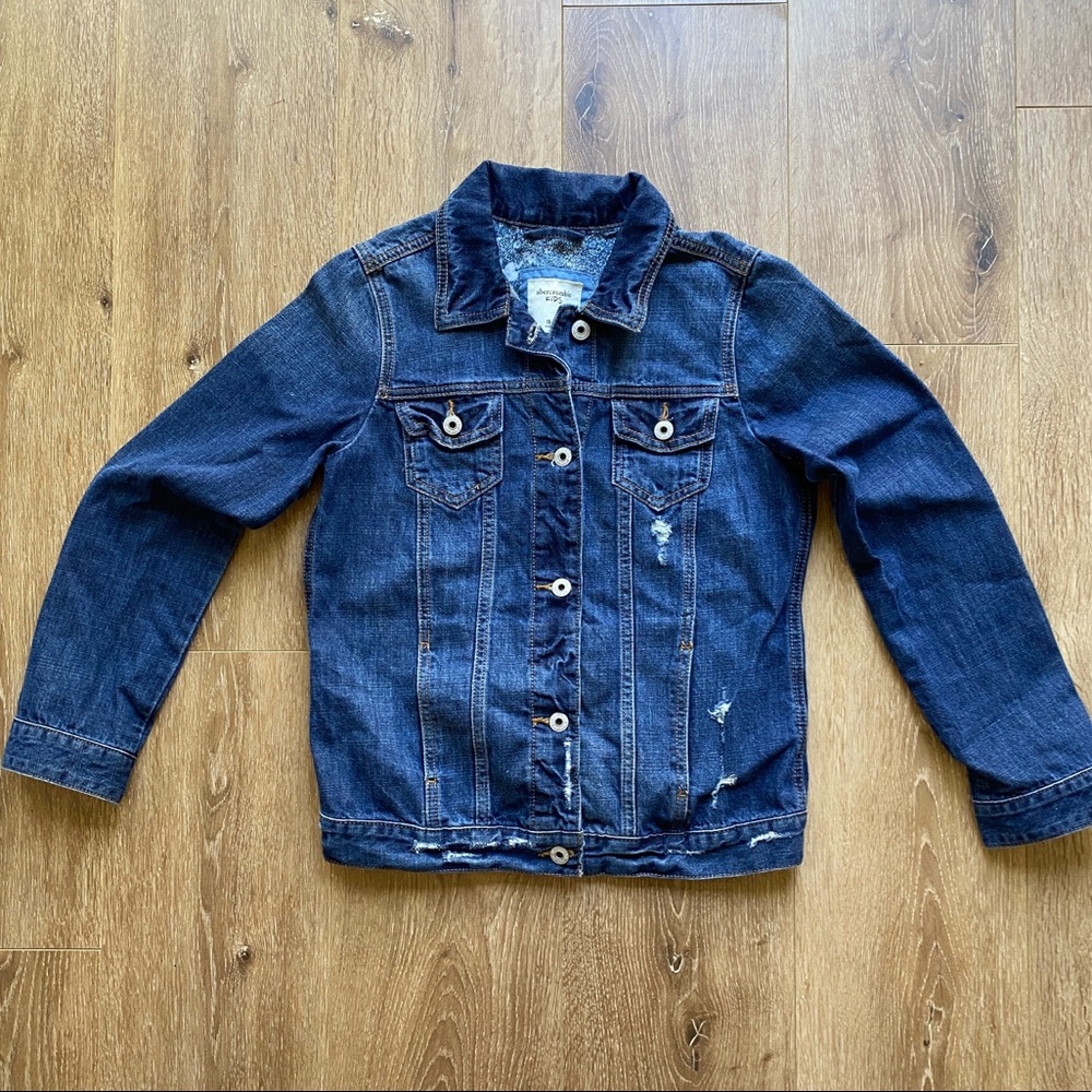 ABERCROMBIE DENIM DISTRESSED JEAN JACKET